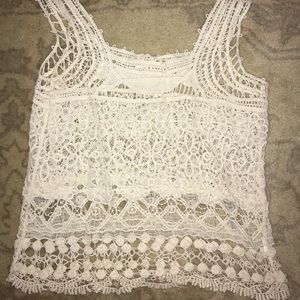 Off-White Crotchet Flowy Tank Top